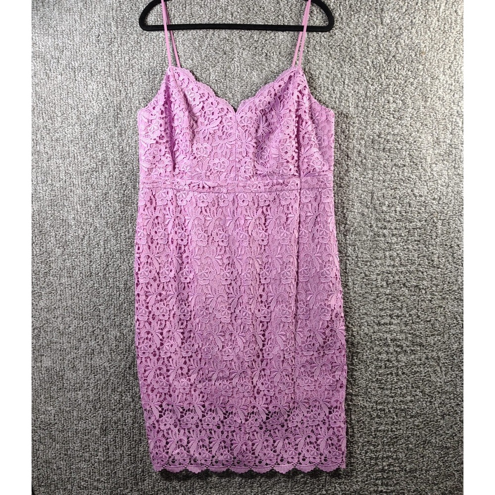 J.Crew Lace Sheath Dress Orchid Pink Floral Romantic Women Size 16